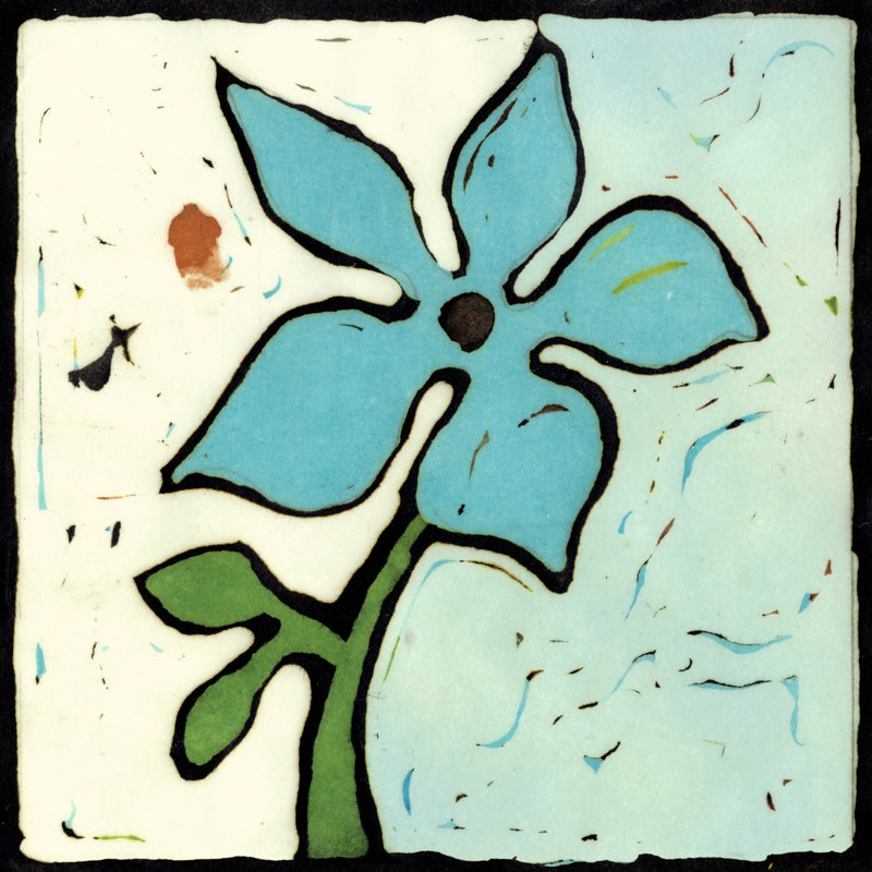 Teal Batik Botanical VI by Andrea Davis - Wrapped Canvas Art Prints, 30cm H x 30cm W