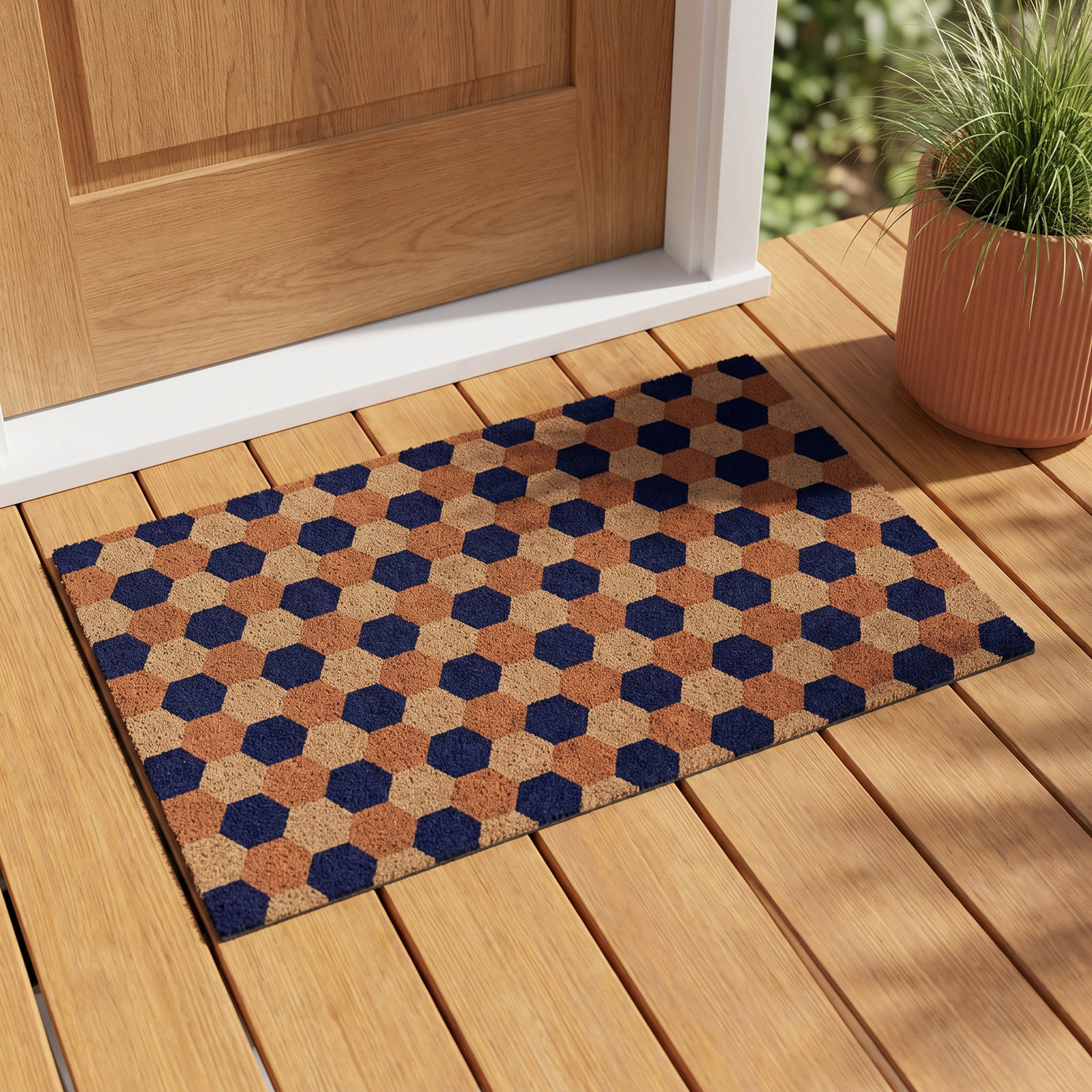 Neighburly Non-Slip Geometric Doormat