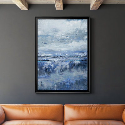 Indigo côtier - Peinture sur toile encadrée