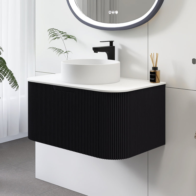 Meuble-lavabo mural 30 po en contreplaqué flottant avec lavabo
