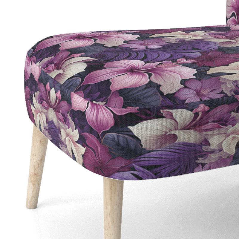 Chaise d'appoint rembourrée A, Motif de crépuscule tropical