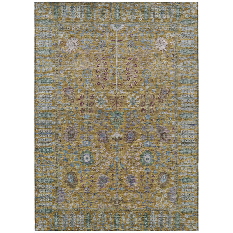Machine Washable Indoor/Outdoor Leavittsburg ACN2231 Global Rug, Rectangle 9' x 12'
