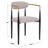 Schutt Boucle Upholstered Metal Dining Arm Chairs