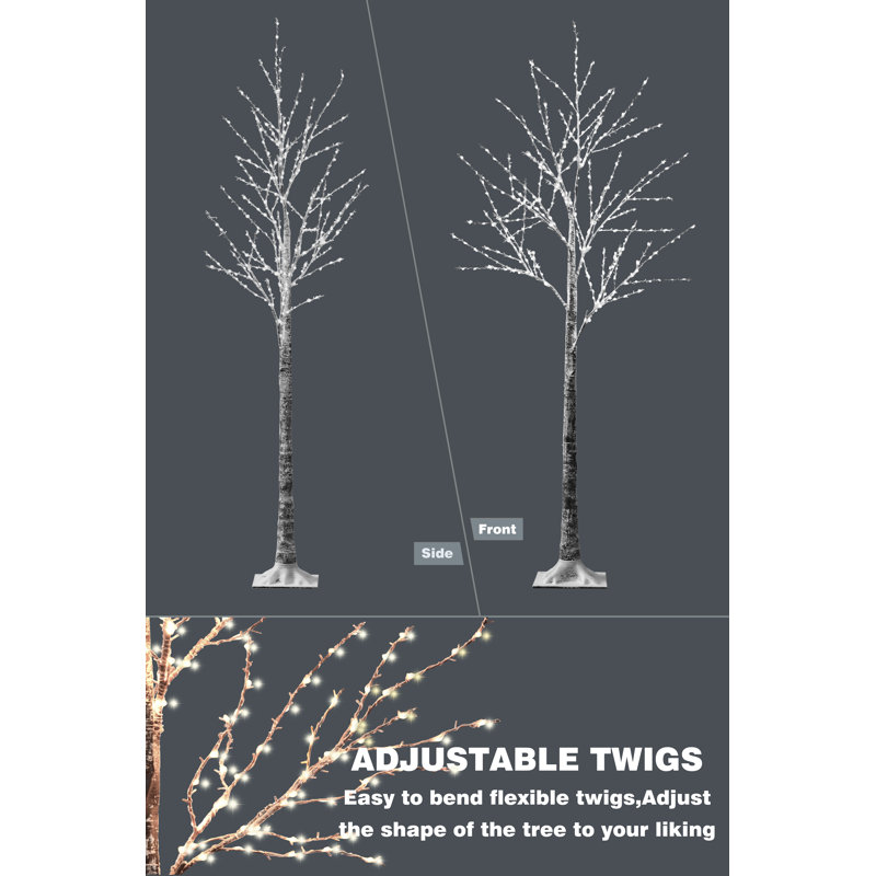 4'' Faux Birch Tree, White