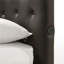 Lit simple d'angle avec design innovant, capitonnage à boutons, ports USB et lumières à capteur pour une chambre à coucher surélevée Julesburg-842656092