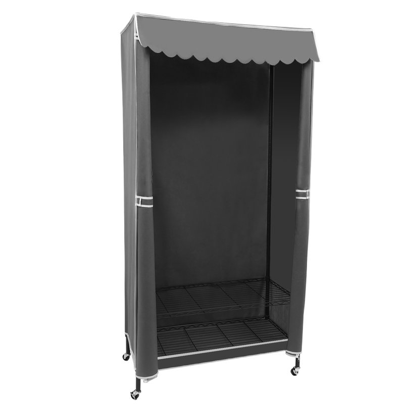 Rebrilliant garde-robe de bricolage noir avec housse 90 * 43,5 * 180 cm
