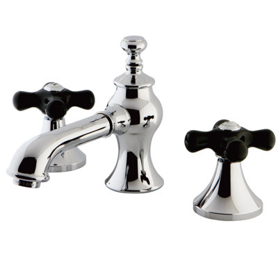 Kingston Brass Duchess Two-Handle 3-Hole Deck Mount Widespread Bathroom Faucet with Brass Pop-Up Drain
