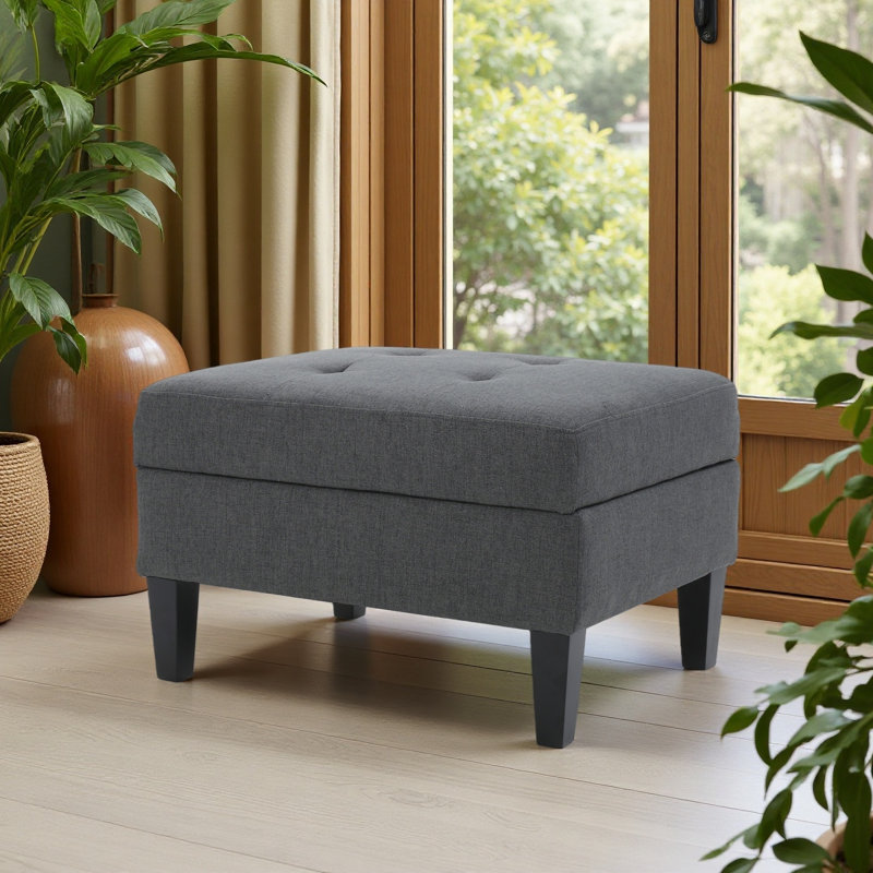 STORAGE OTTOMAN, Dark Gray