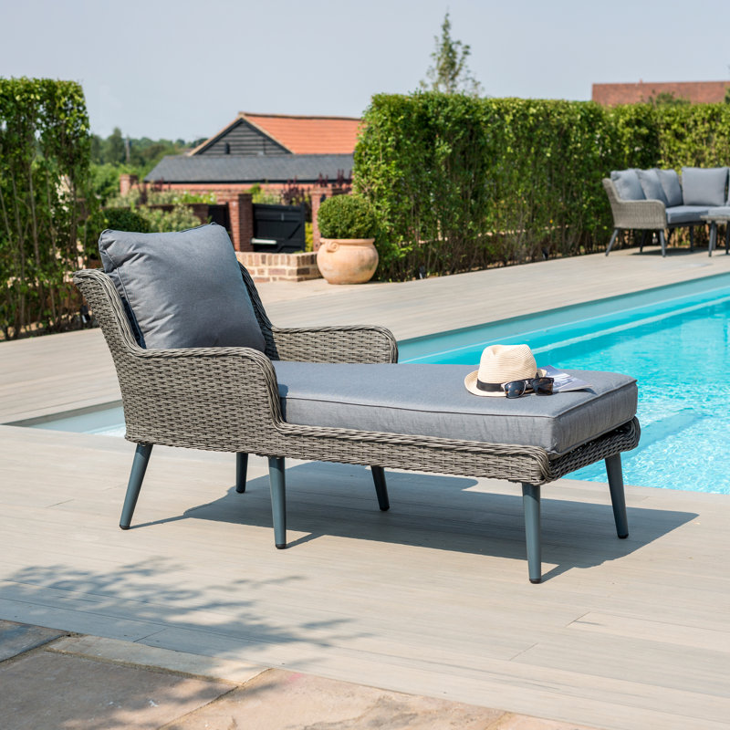 Blaize Rattan Sunlounger - Grey