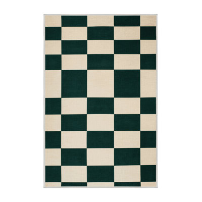 Machine Washable Botanical Brown Area Rug