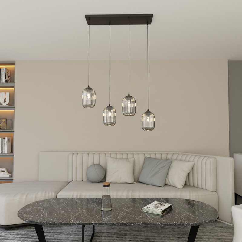 Atmanand 4 - Light Matte Black Pendant, Matte Black/Graphite