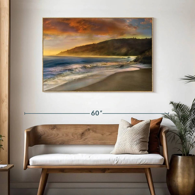 Malibu Sun, Cadre flottant en bois naturel, 46 po x 31 po