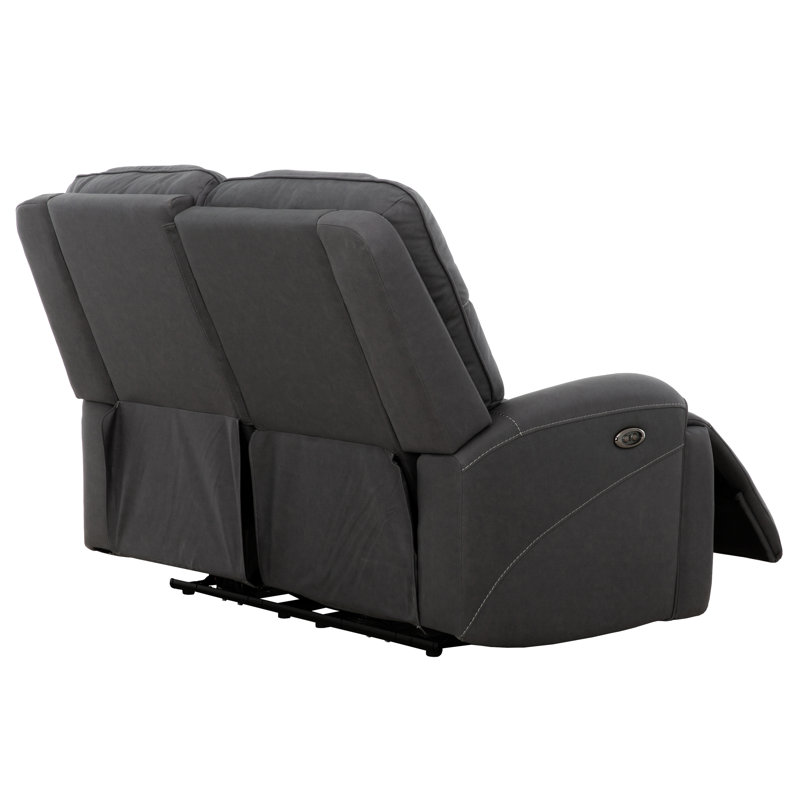 Bishop 58 in. Dark Grey Power Reclining Loveseat with USB
