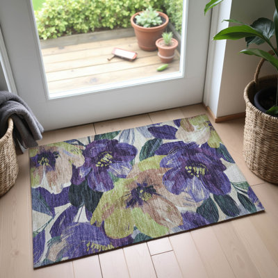 Premium Machine Washable Northdale AMF1487 Floral Rug