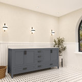Rooh 72'' Double Bathroom Vanity with White Quartz Top