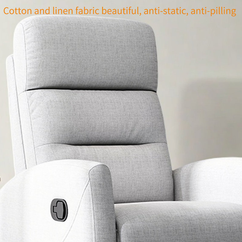 Ergonomic sponge comfortable recliner, Light Gray Linen Blend
