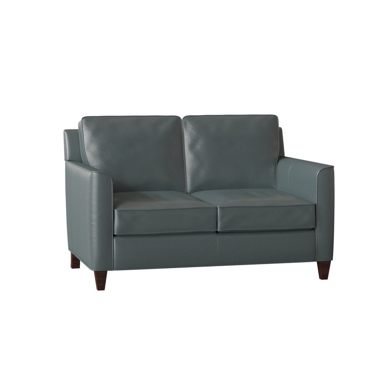Yorba Leather Loveseat, Aline Fumo Genuine Leather, Mahogany
