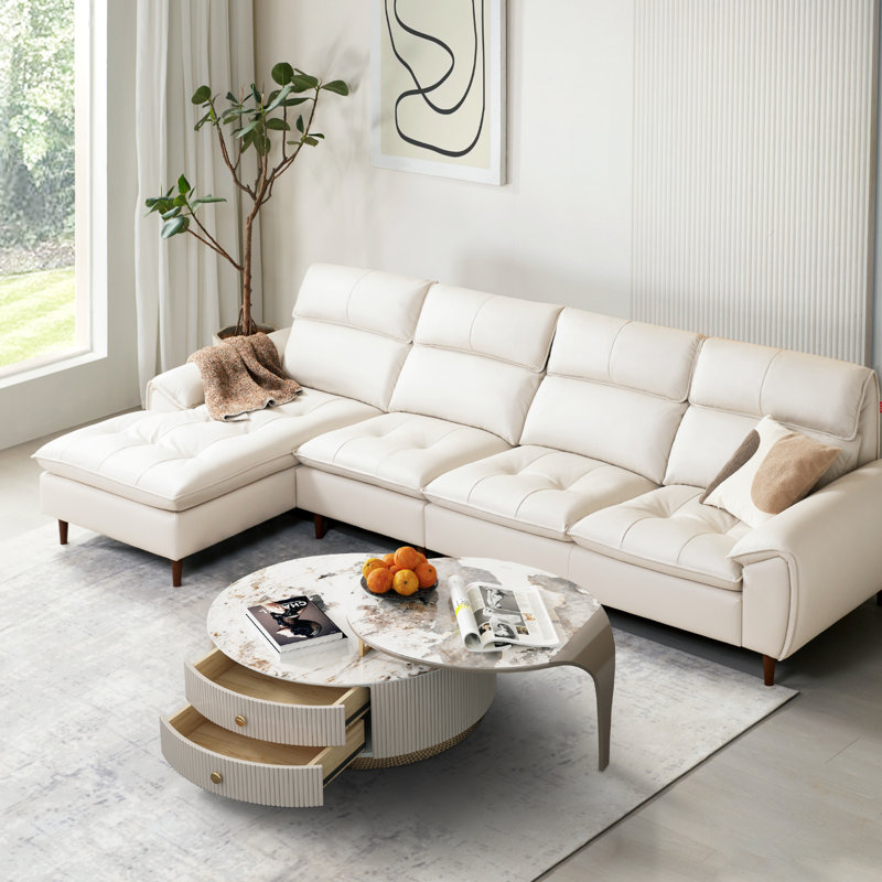 Table basse ZMZ avec cadre de table en métal, 2 tiroirs en bois