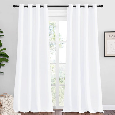 Rideaux occultant extra longs pour chambre d'enfant, ensemble de 2 panneaux occultants et isolants à triple anneaux en microfibre à tissage triple 55 po x 120 po
