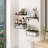 Rustic Wall Shelf Set With 2 Metal Baskets - Versatile 4-Tier Storage For Any Room-485420756