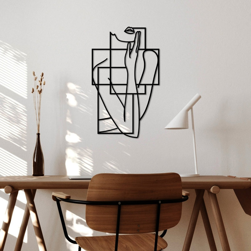 Stylish Decorative Metal Wall Accessory, Black, 19.7 x 11.8 inches | 100% Metal Construction, Thickness: 0.06 inches | Easy Wall Mounting with Back Hanger | Perfect for Home Decor & Modern Aesthetics