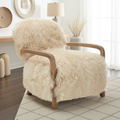 Bayli Upholstered Genuine Fur Armchair