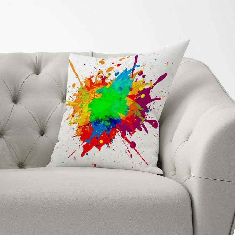 Amie PAINT SPLASH! Square Throw Cushion