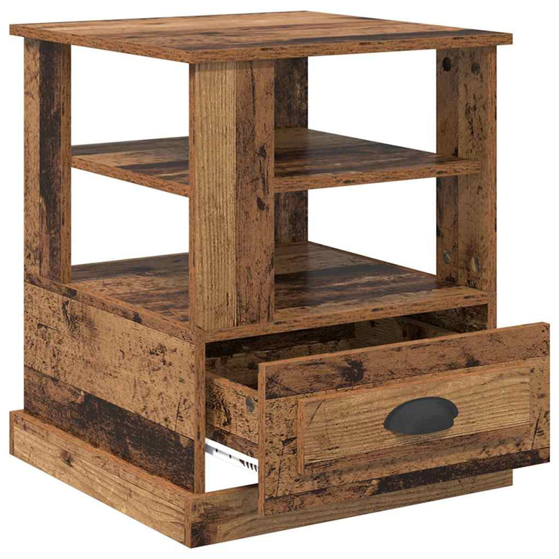 Bedside Cabinet 50 X 50 X 60 Cm Engineered Wood, Old Wood