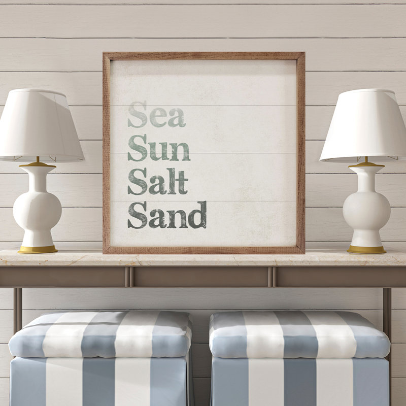Mer soleil sel sable, H 12 po x l 12 po