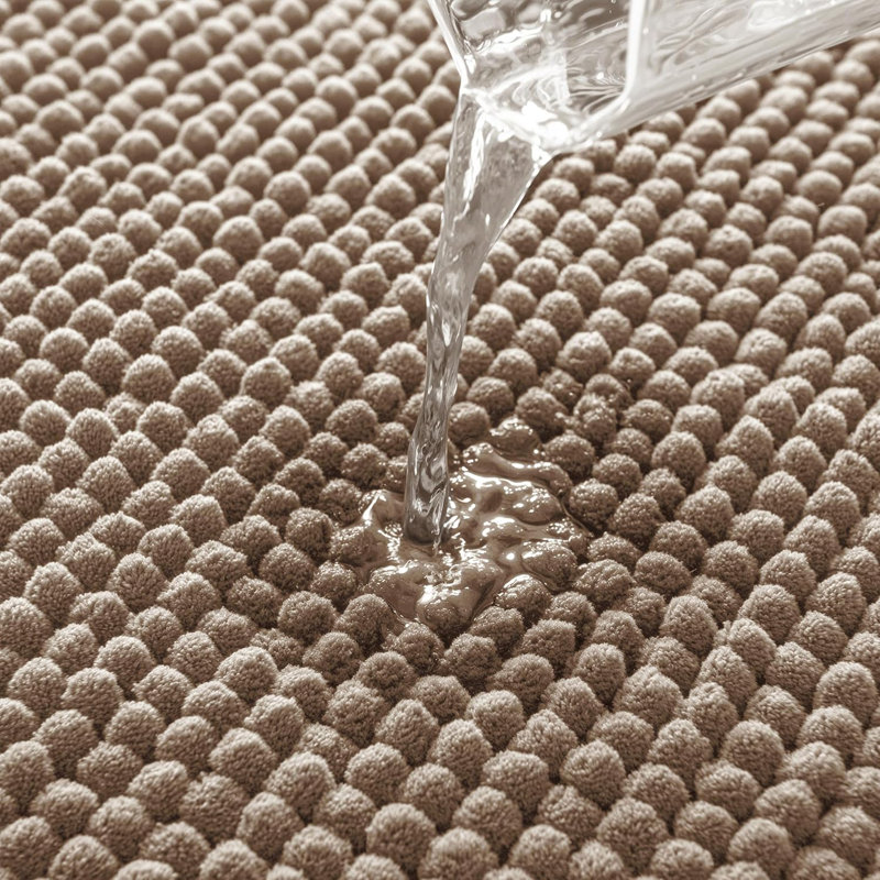 Super Soft  Absorbent Non-Slipping Bath Rug, 32" L x 20" W, Taupe Brown