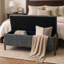  Banc de rangement rembourré 48 po avec pieds en bois massif 48 po-1883371492