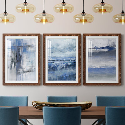 «Soft Solace Indigo», ensemble de 3 cadres photo