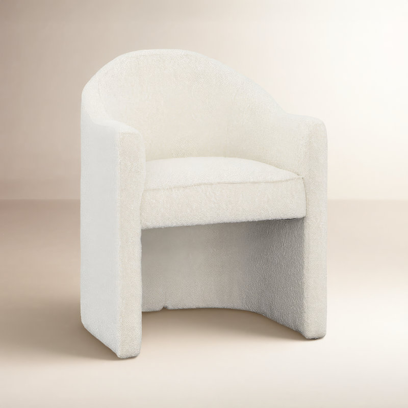 Thora Pine Upholstered Dining Chair, Sand, Cream