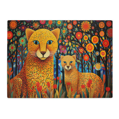 Cheetah Orphism  Glass Chopping Board