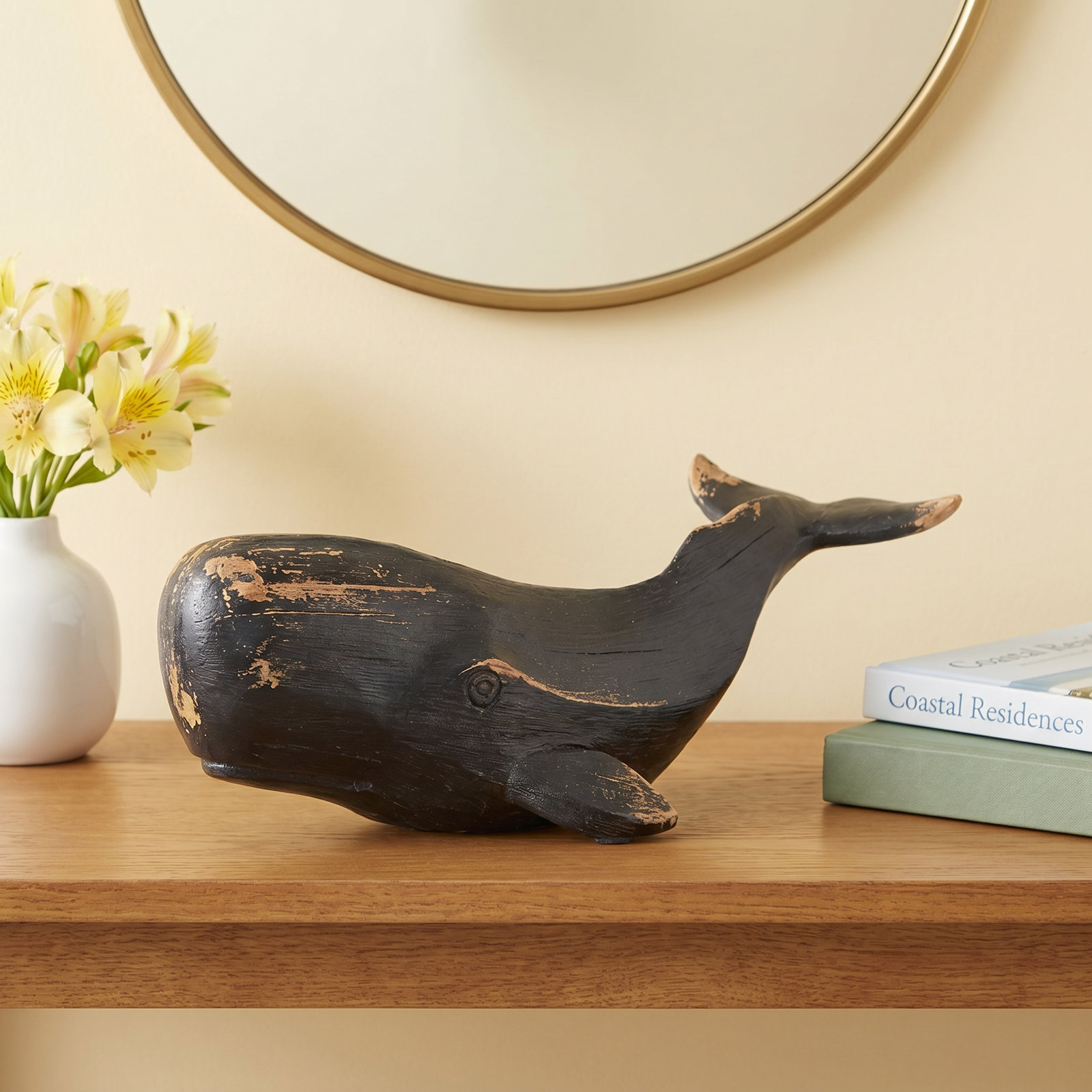 Whale Sculpture, 4" H x 18.11" W x 5.05" D