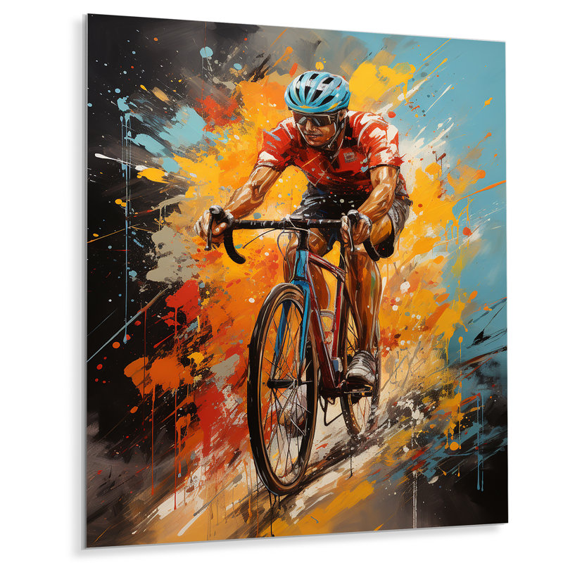 Vélo «Bold Rides I» - reproduction d'art en métal, H 32 po x l 16 po