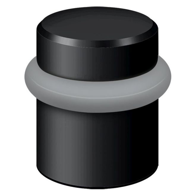 Deltana UFB4505U19 Round Universal Floor Bumper 1-1/2", Solid Brass in Paint Black, Painted Black