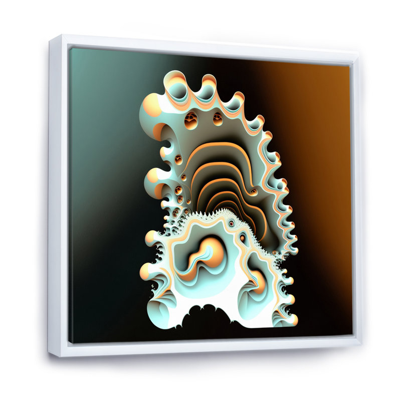 3D Fractal Universe - impression, Cadre flottant blanc, H 16 po x l 16 po x P 1 po
