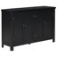 Buffet de rangement à 4 portes avec tablettes réglables et poignées rétro Atimon, rangement spacieux, pieds en pin, pour le salon, le bureau et le vestibule