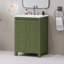 Petit meuble-lavabo de style vintage 24 po avec lavabo en céramique, 2 portes à fermeture douce, tablette réglable