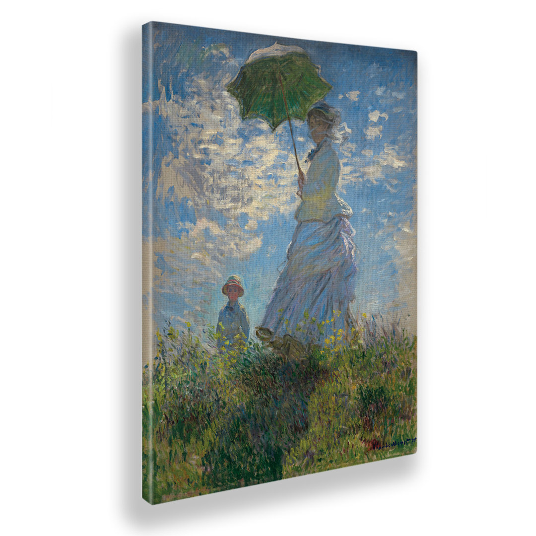 Wandbild Frau mit Regenschirm von Claude Monet