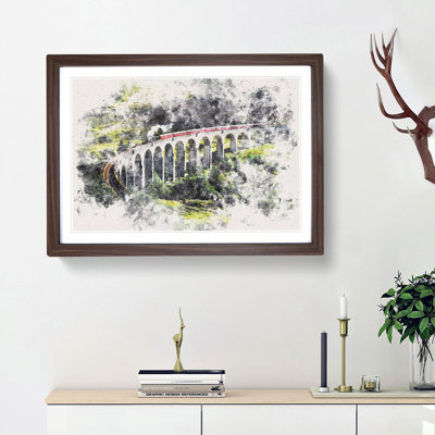 Steam Train in Scotland Abstract - Picture Frame Graphic Art Print