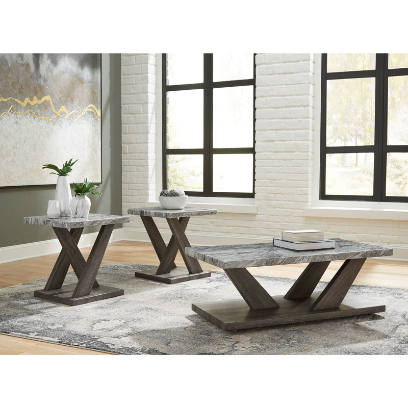 Ensemble de tables basses 3 pièces Celil