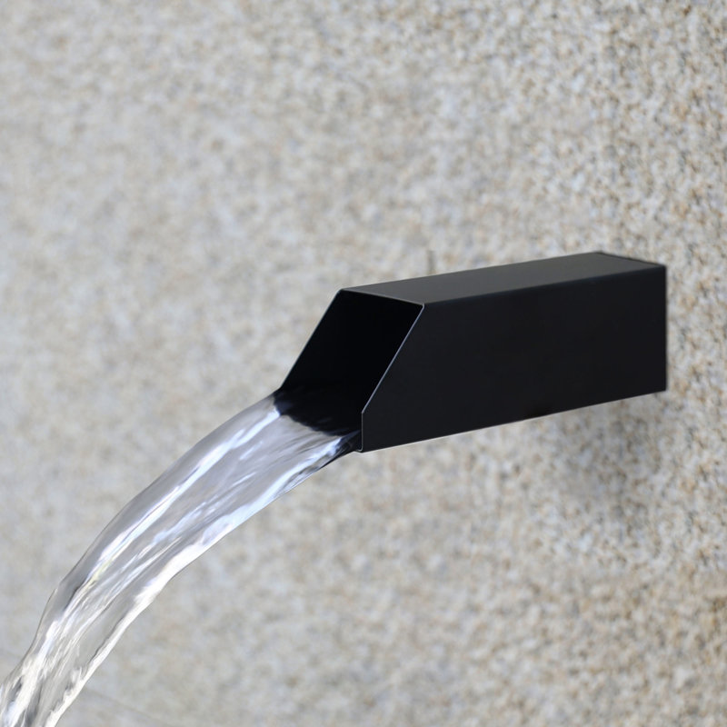 Outdoor Stainless Steel Waterfall Fountain, Black