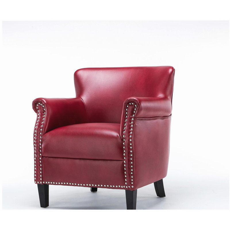 Fauteuil club rouge Hadley