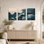 «Coastal Hills with Winding Teal Rivers», ensemble de 3 toiles murales-1912424998