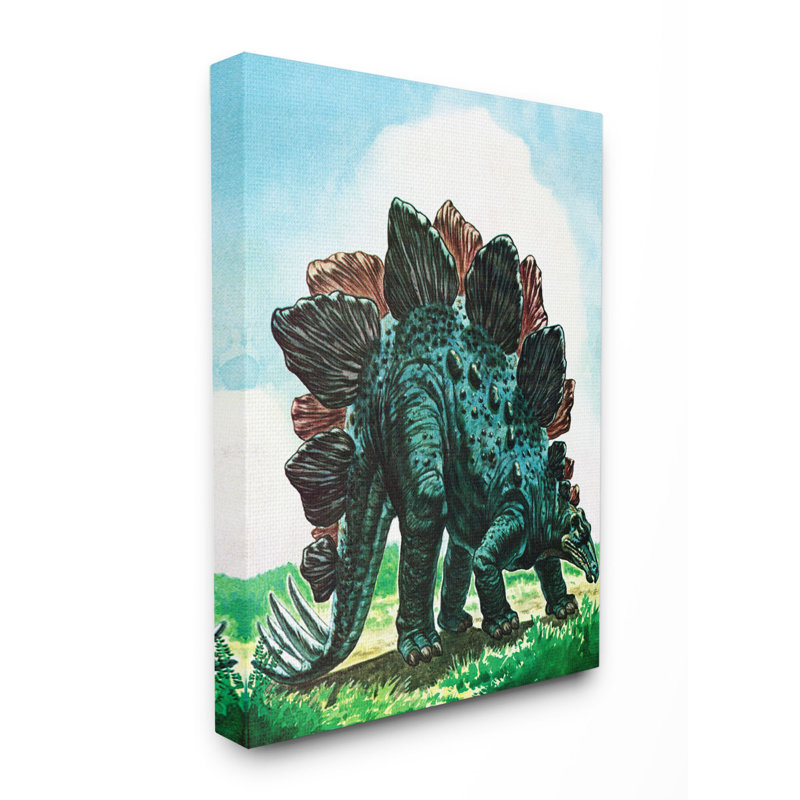 Art de champ de dinosaures Levingston, Toile tendue, H 48 po x l 36 po