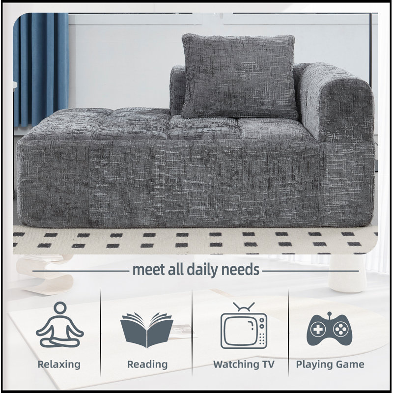 Canapé confortable en chenille pour des espaces de vie relaxants et élégants, Gris