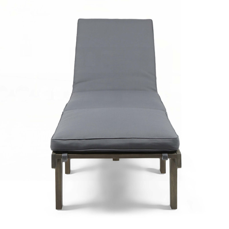 Outdoor Patio Chaise Lounge with Cushion