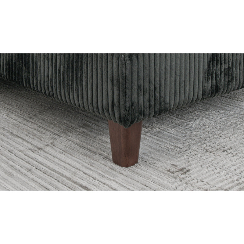 Chelsea Modular 120" Wide Corduroy Symmetrical Modular, Graphite Polyester Blend